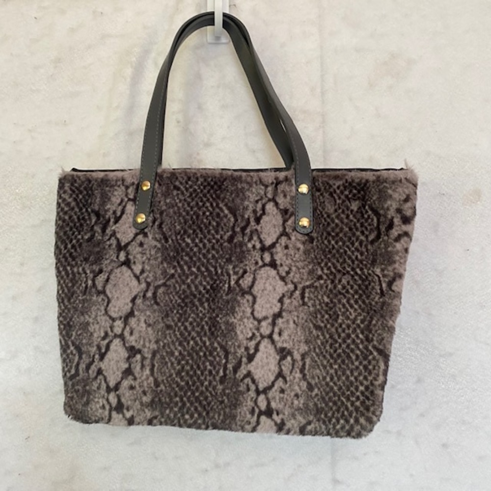 Soft Faux Fur Snakeskin Pattern Tote